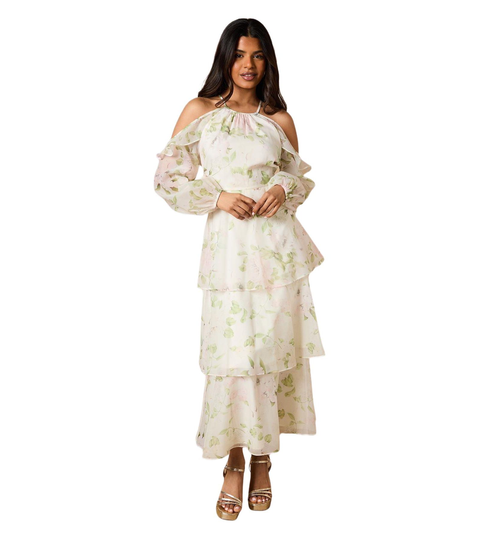 Oasis Women's Organza Cold Shoulder Midi Dress