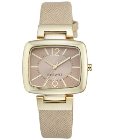 Nine West Women's Natural Leather Strap Watch 36mm NW/1856NTNT