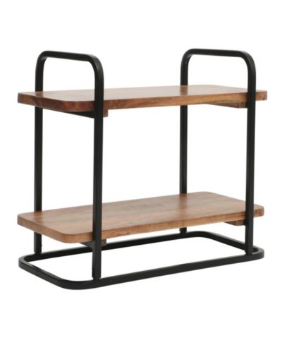 Gibson Home Gracious Dining Деревянный сервировочный поднос на 2 яруса с металлической рамой - Акация