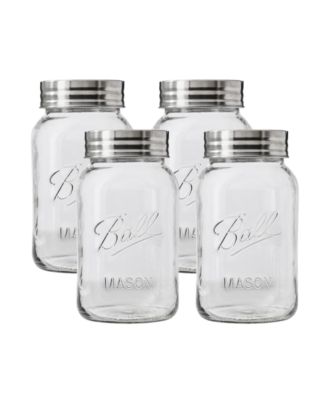 Ball Glass Mason Jar, Regular Mouth, Quart Size (32 oz), Pack of 4