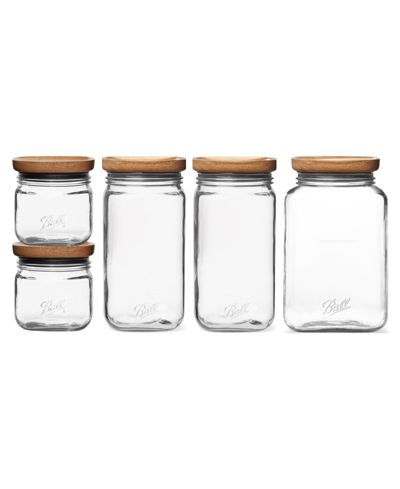 Ball Stack and Store Glass Mason Jars with Wood Lids