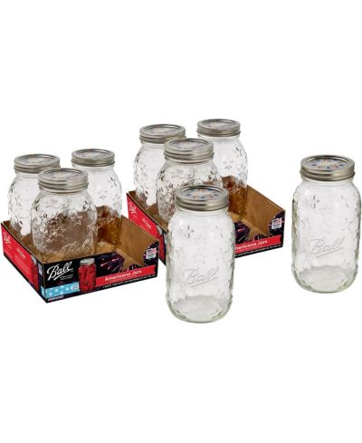 Ball Americana Glass Mason Jars, Regular Mouth, Pint Size (16 oz), Pack of 8