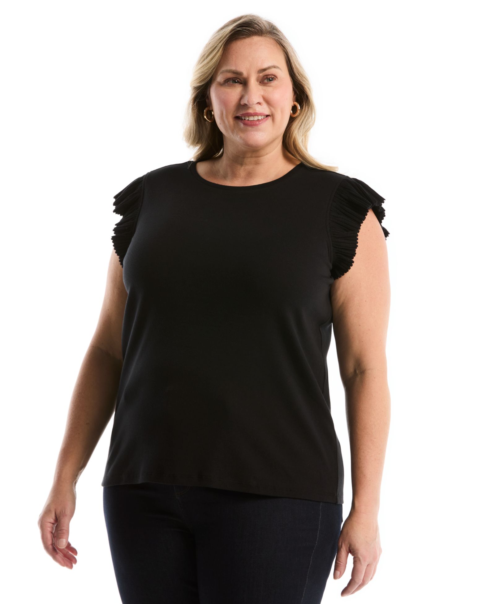 Rafaella Plus Size топ с рюшами и коротким рукавом