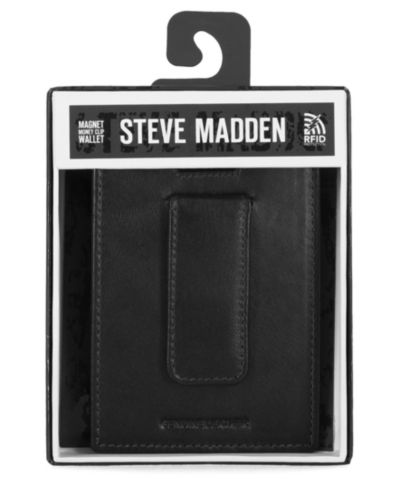Steve Madden Men's Antique-Like Magnet Front Pocket Wallet