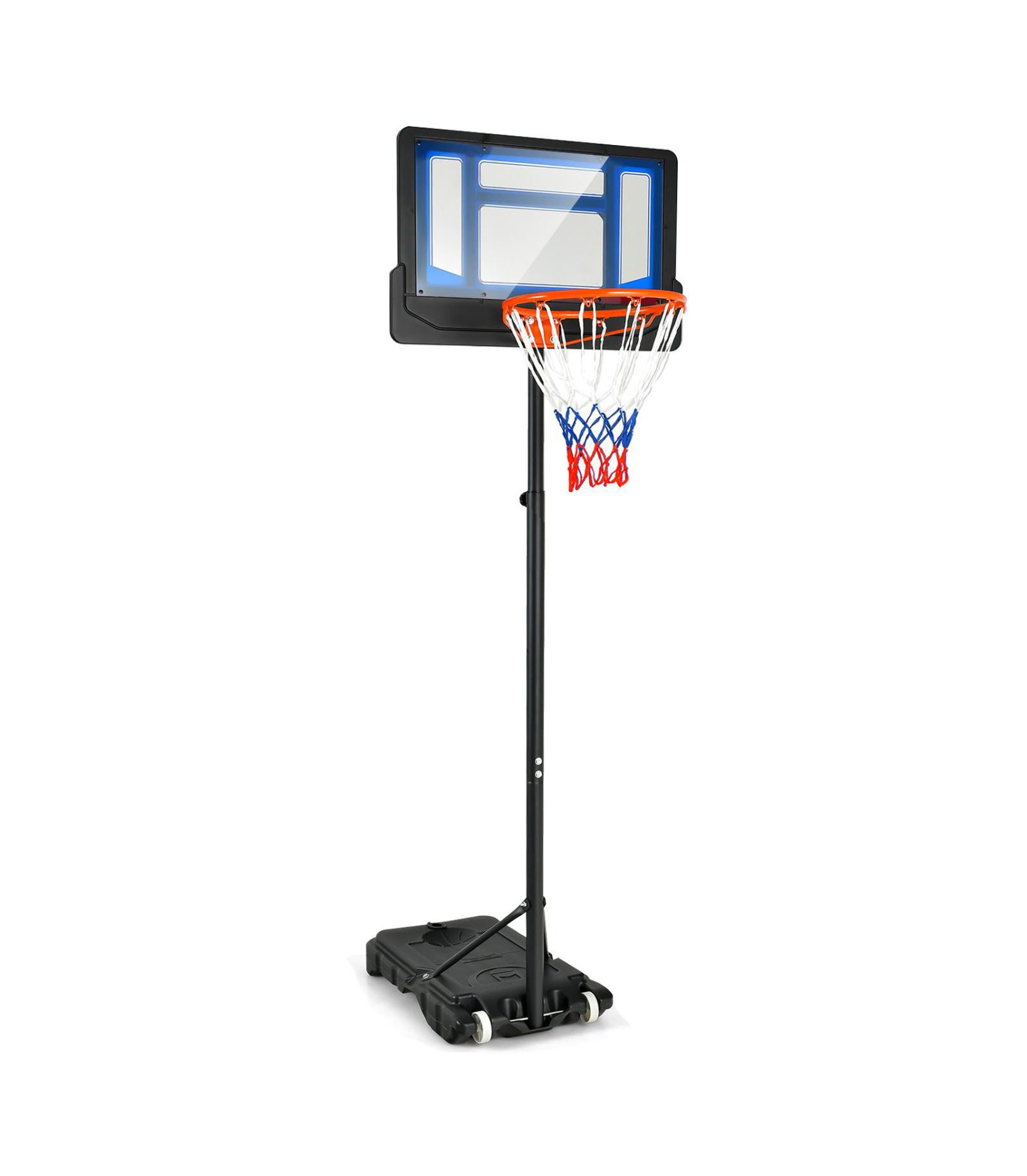 Slickblue Outdoor Basketball Hoop with Wheels Adjustable Height Stand