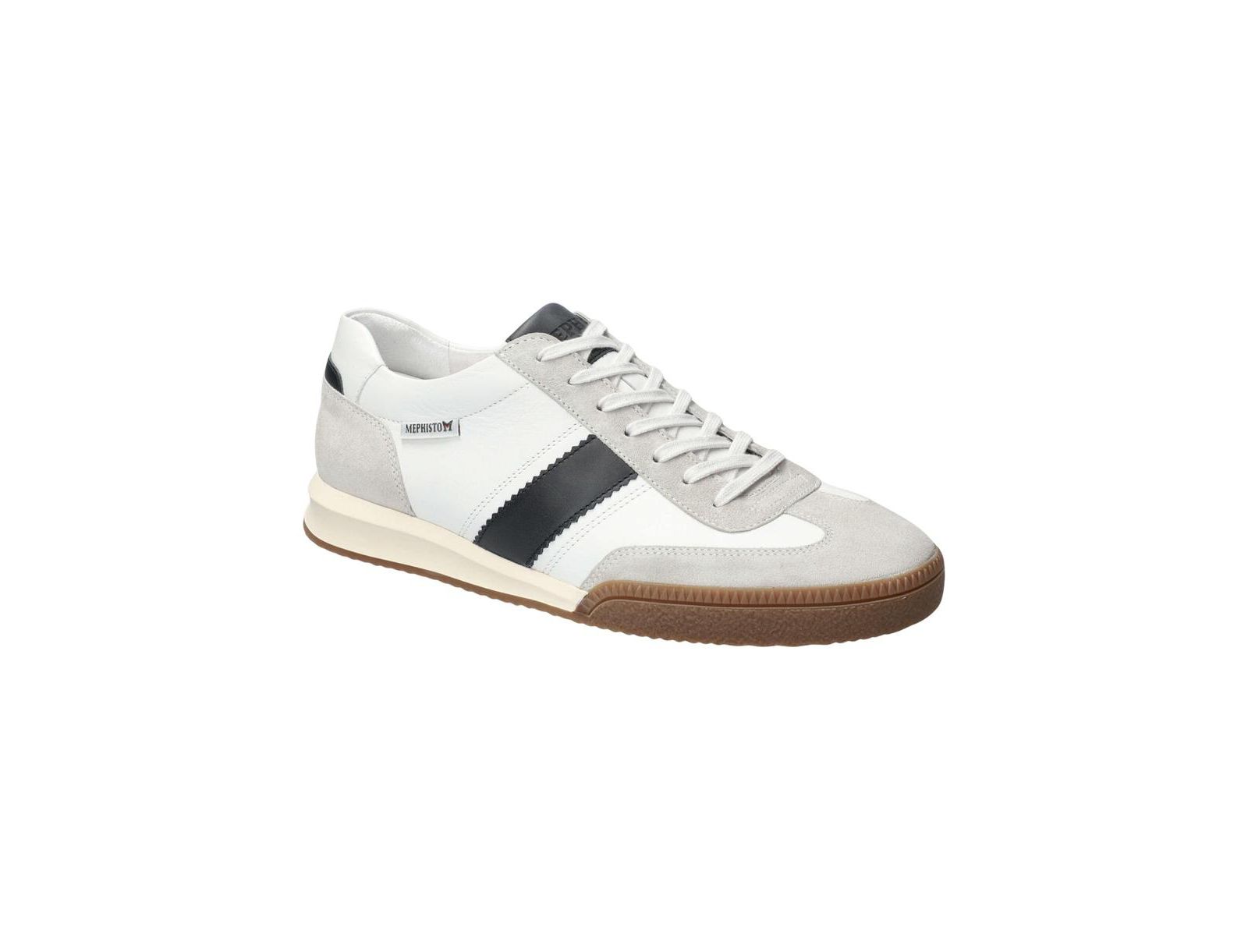 MEPHISTO Men's Elyo Stone Suede and Leather Sneaker