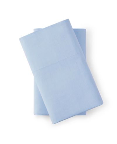Tommy Hilfiger Essentials Solid Cotton Percale 2-Piece Pillowcase Set, Standard