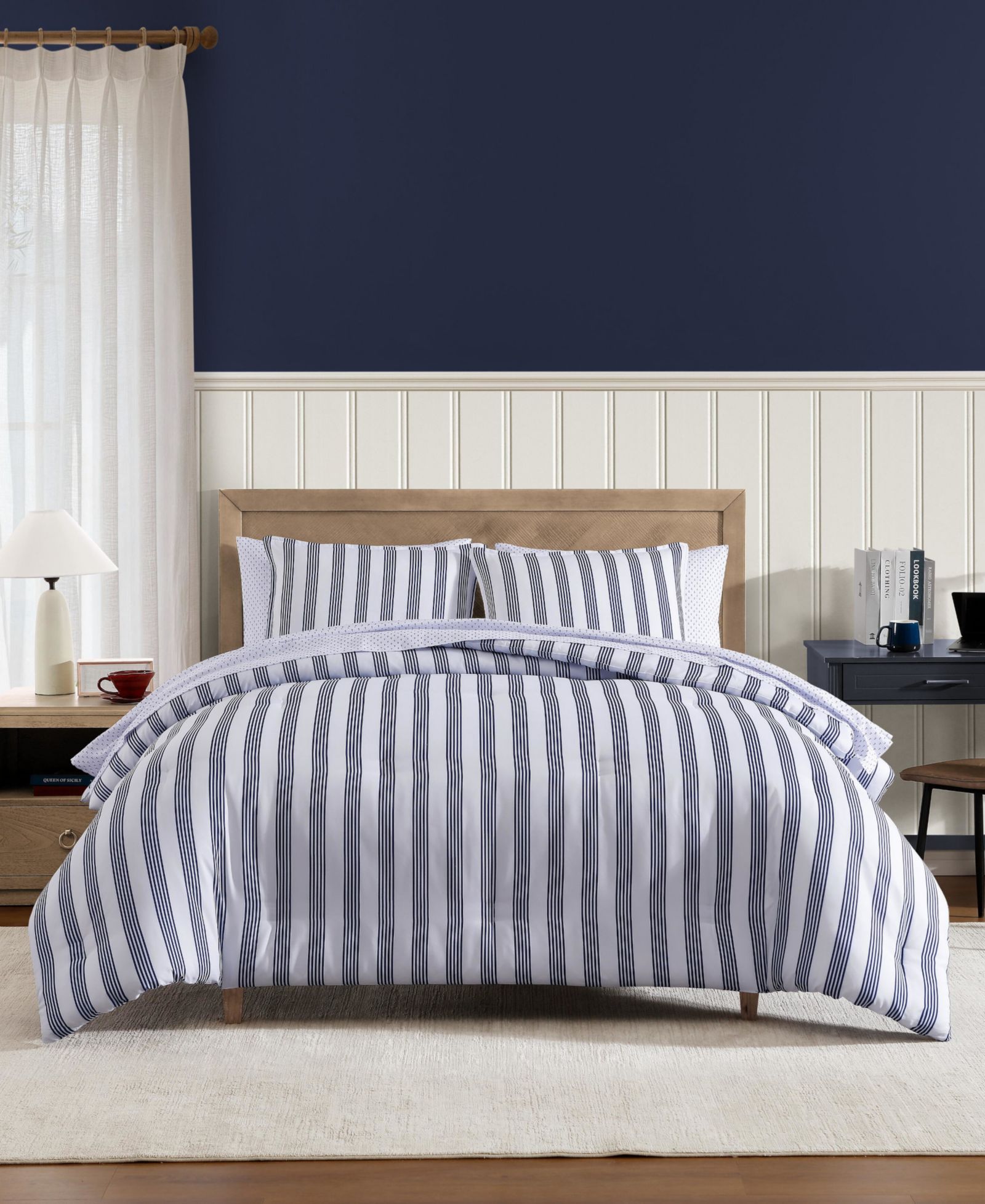 Комплект постельного белья Tommy Hilfiger Campus Stripe, 5 предметов