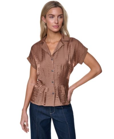 Рубашка Nautica Women's с коротким рукавом и плиссировкой