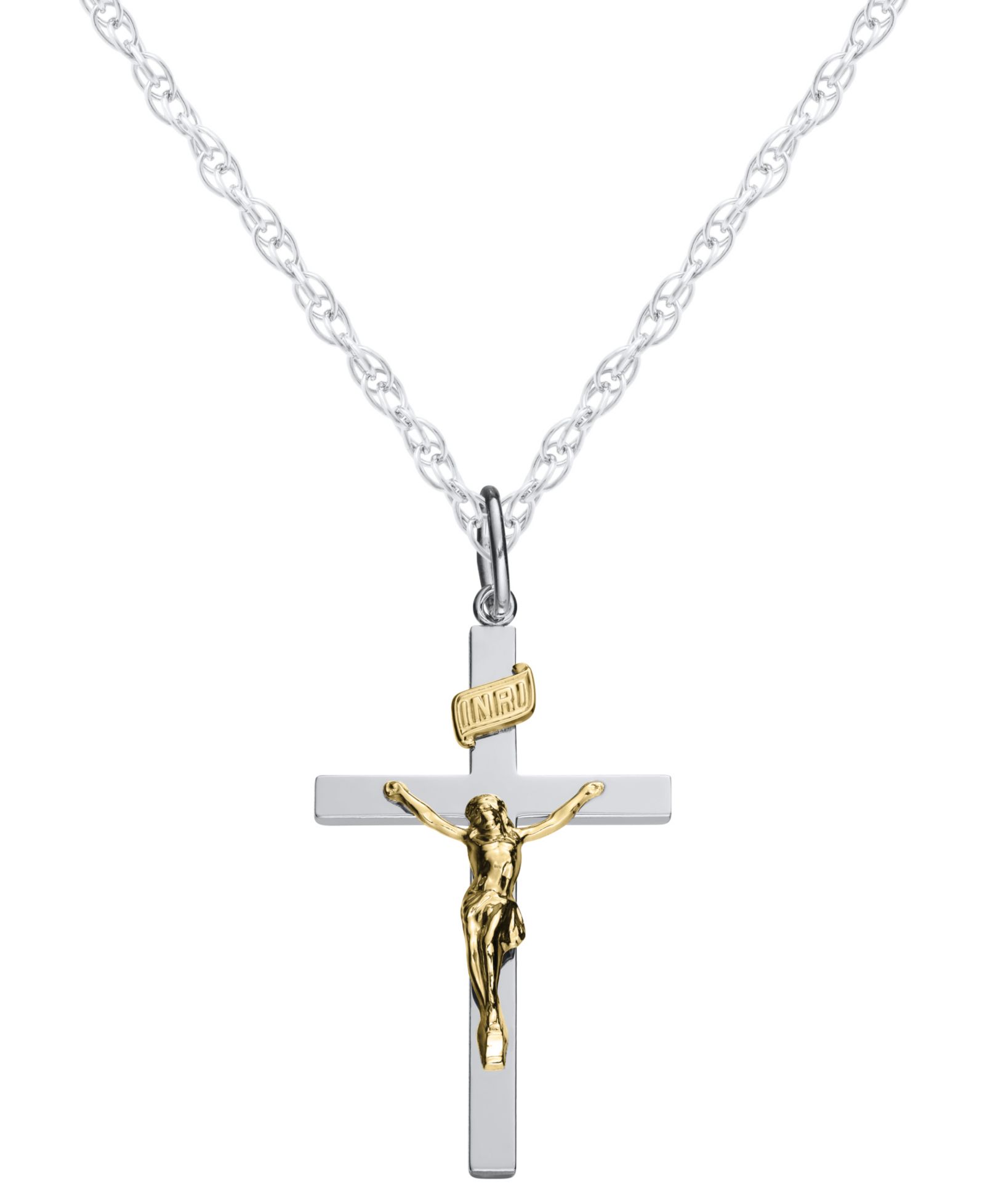 Подвеска-крест Macy's Men's Two-Tone Sterling Silver