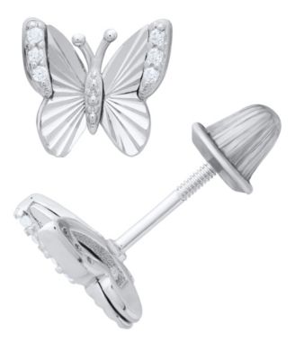 Macy's Kids' Butterfly Earrings in Sterling Silver
