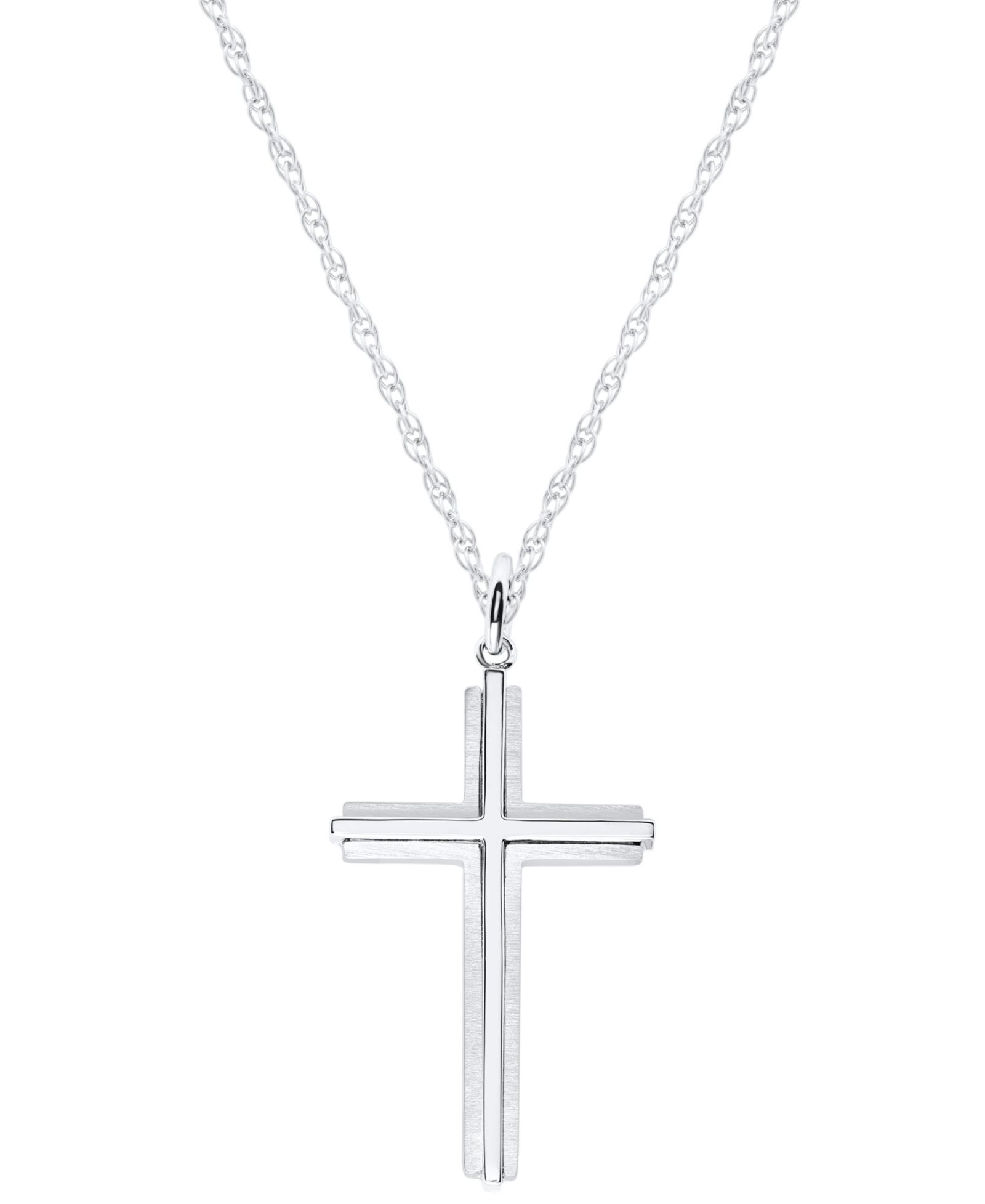 Macy's кулон Struck Cross из стерлингового серебра для мужчин