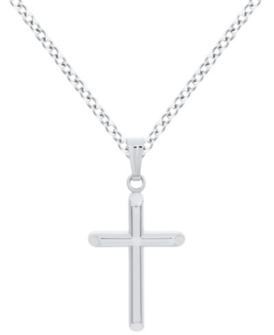 Детский кулон-подвеска Domed Cross из стерлингового серебра