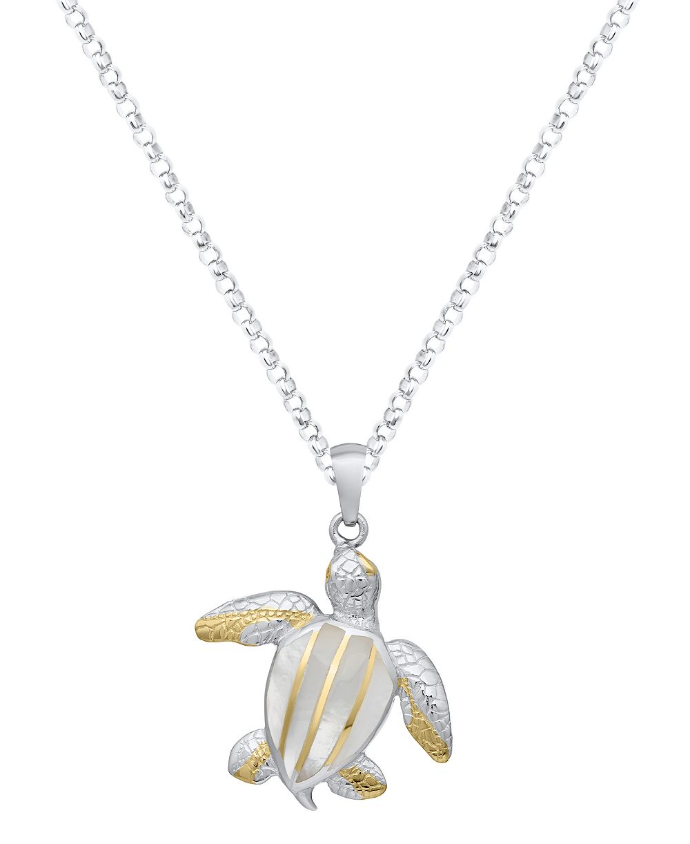 Ожерелье Macy's Abalone Turtle Pendant в Sterling Silver