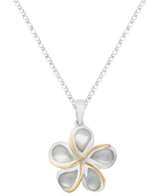 Подвеска Plumeria с имитацией жемчуга в стерлинговом серебре