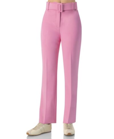 Ivonne Women's Tailored Straight-Leg Pants with Belt