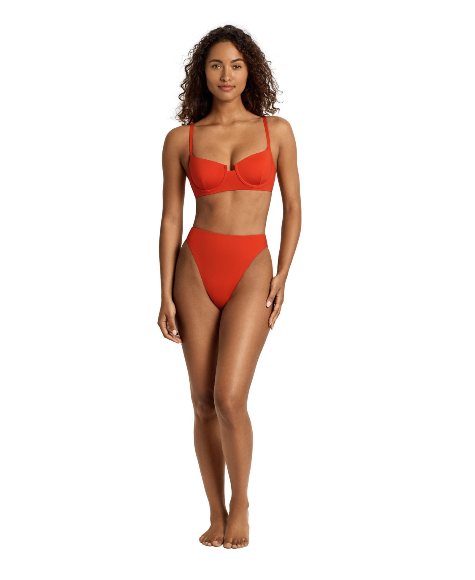 Lauren Ralph Lauren женские плавки для плавания Sunburst Orange с высокой посадкой