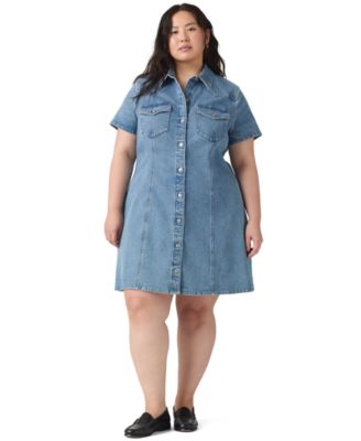 Levi's® платье с коротким рукавом и воротником, размер plus