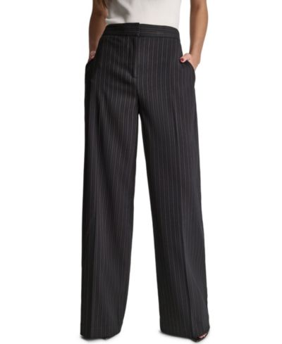 BCBG Women's Pinstripe Full-Length High-Rise Pants
