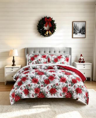 Macy's Poinsettia 3-Piece Comforter Sets