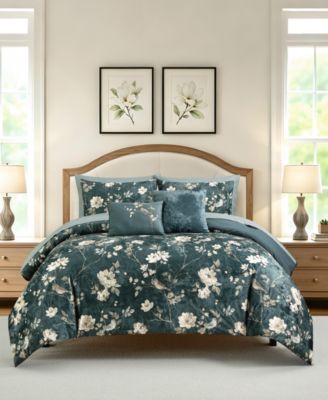 Macy's Midnight Floral 9-Piece Comforter Set, Full