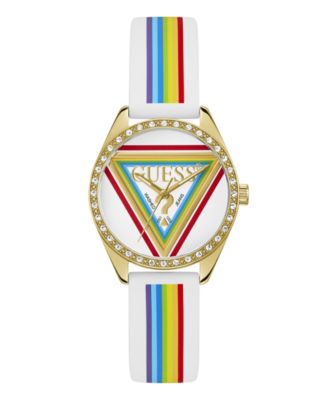GUESS Women's Quartz JOY White Silicone Watch 34mm
