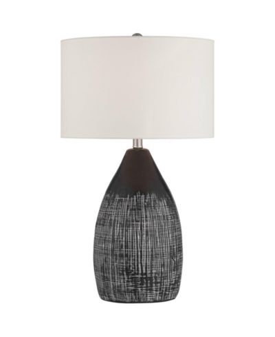 360 Lighting Tabira 28 1/4" Tall Modern End 3-Way Table Lamp Black Finish Ceramic Single Living Room Bedroom