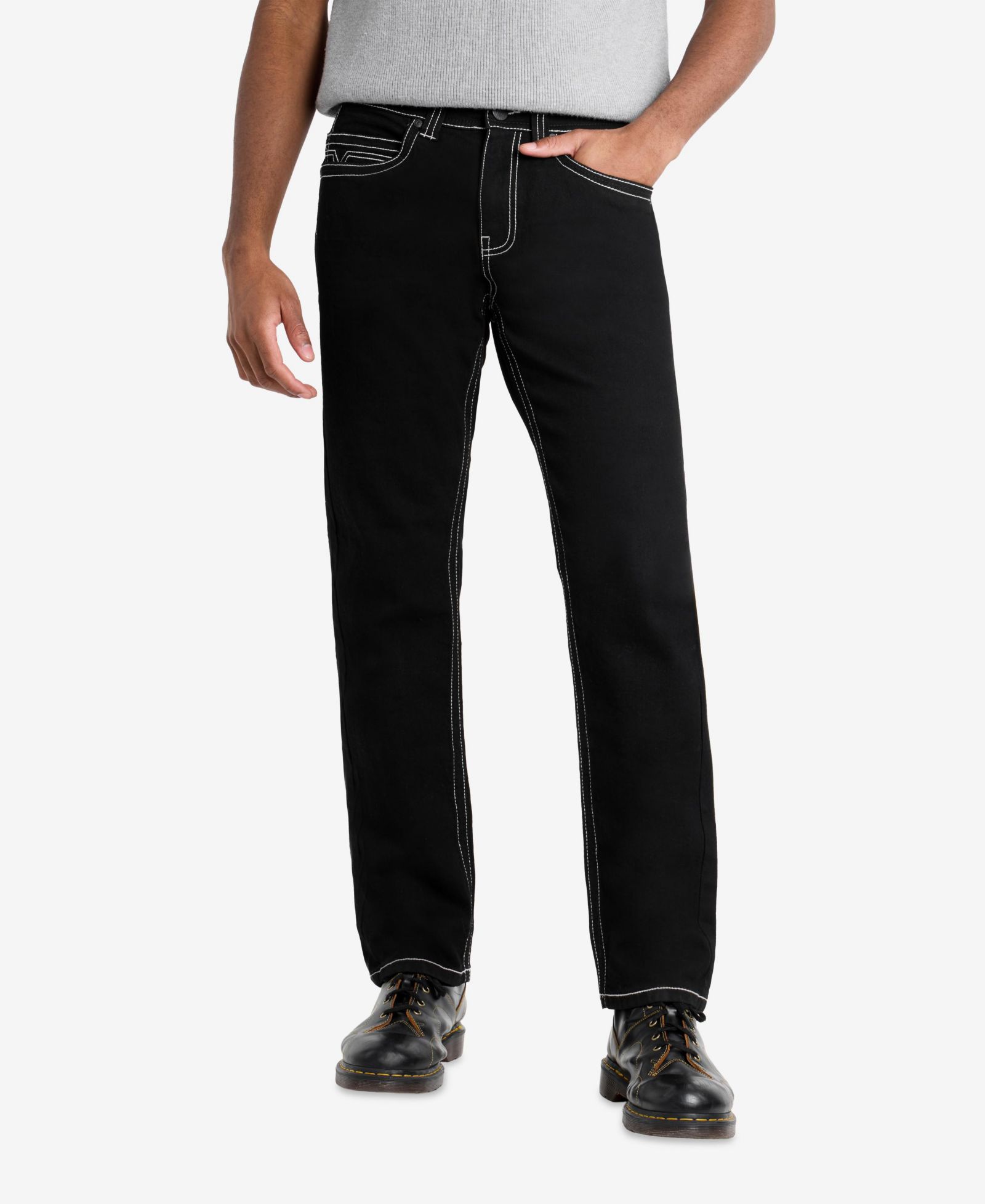 CULTURA Men's Saddle Stitch Color Denim With Flap Pocket