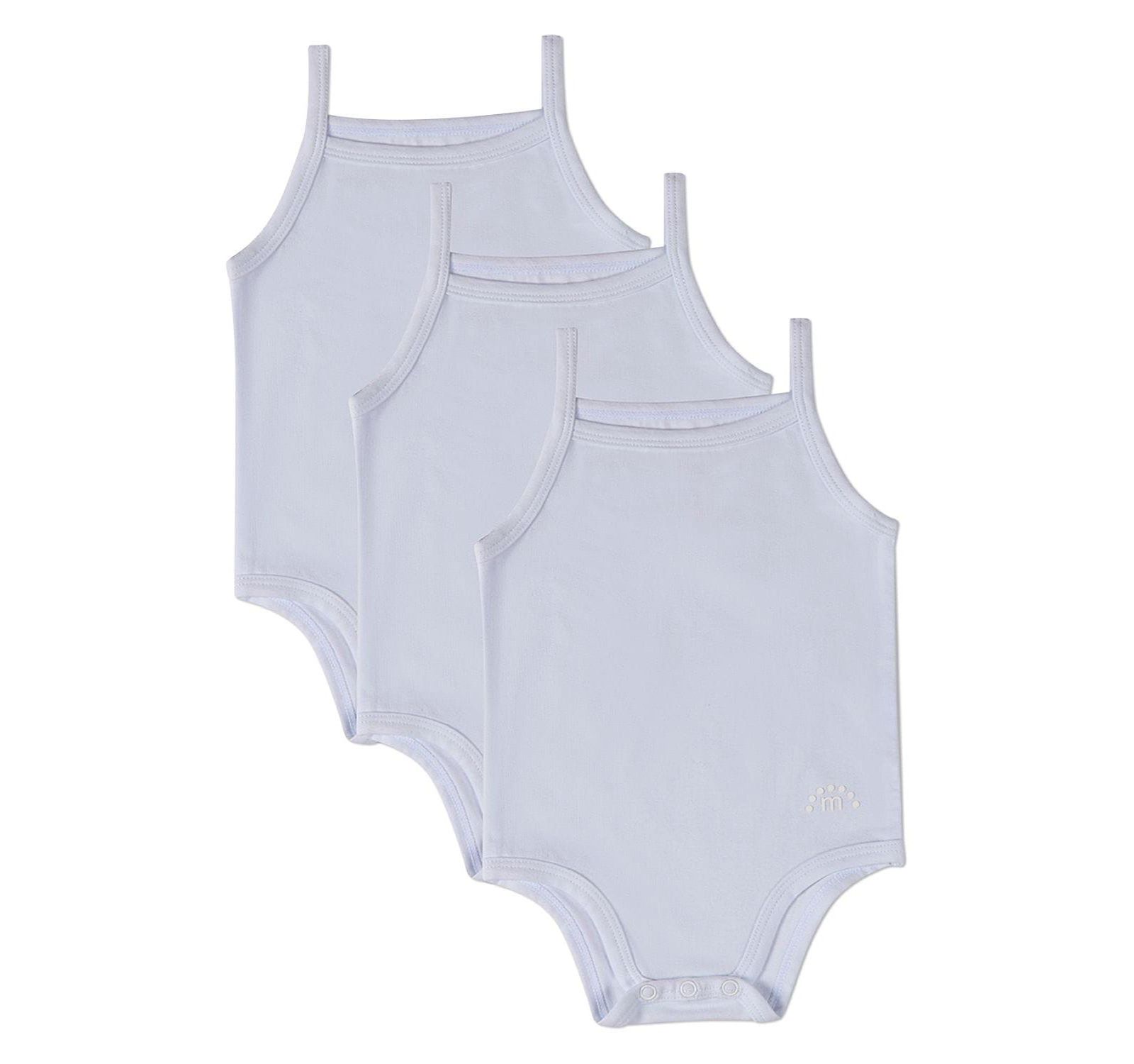 MeMoi Baby 3 Pack Unisex Cotton / Modal Tag-Free Solid Bodysuits