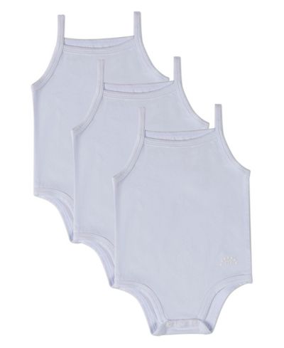 MeMoi Baby 3 Pack Unisex Cotton / Modal Tag-Free Solid Bodysuits