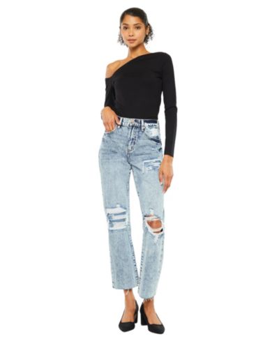 Kancan Women's Chesney High-Rise Straight Jeans