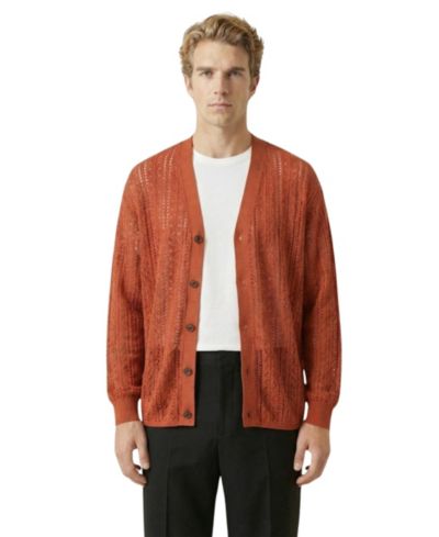 Мужской текстурированный кардиган Modenaire Open-Knit на пуговицах