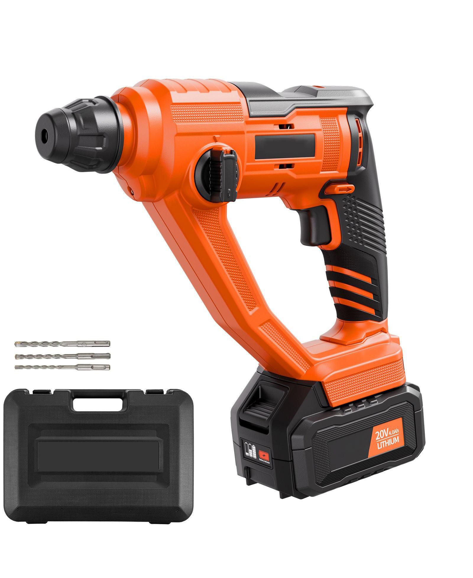 Mecale 20V Cordless SDS-Plus Rotary Hammer Drill,  Capacity, 2 Functions, 1000 RPM, 5100 BPM, Battery & Charger Included