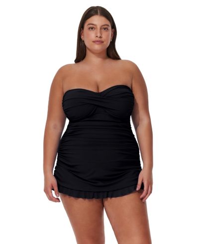 Profile by Gottex Women's Tutti Frutti Plus Size Bandeau Swimdress Swimsuit
