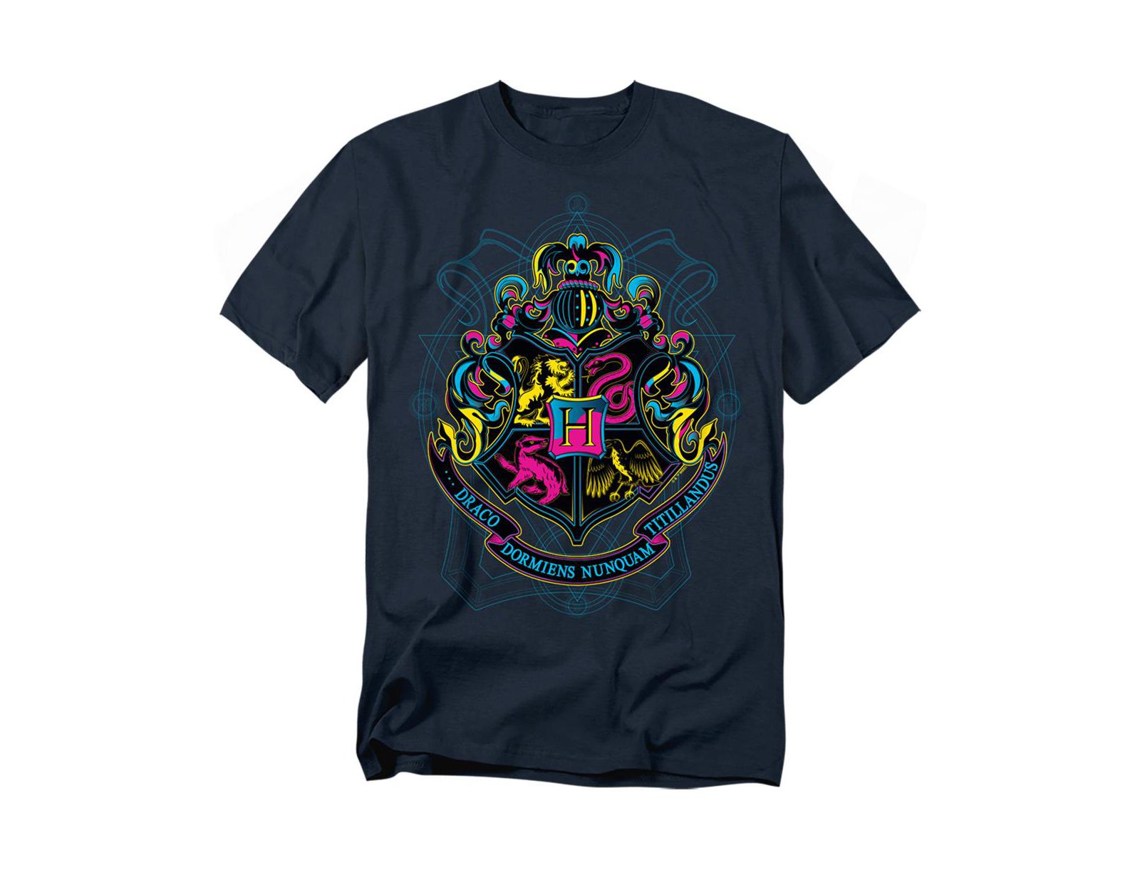 Мужская футболка Harry Potter Neon Hogwarts Shield With Motto