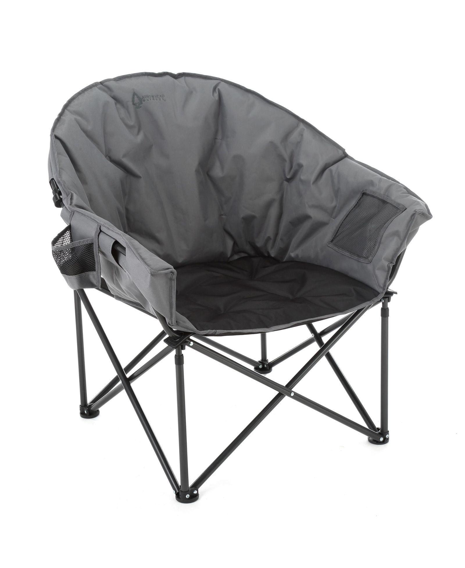 ARROWHEAD OUTDOOR 2-Pack Oversized Heavy-Duty Club Folding Padded Moon Camping Chair with Cup Holder and Carrying Bag, Supports 330 lbs