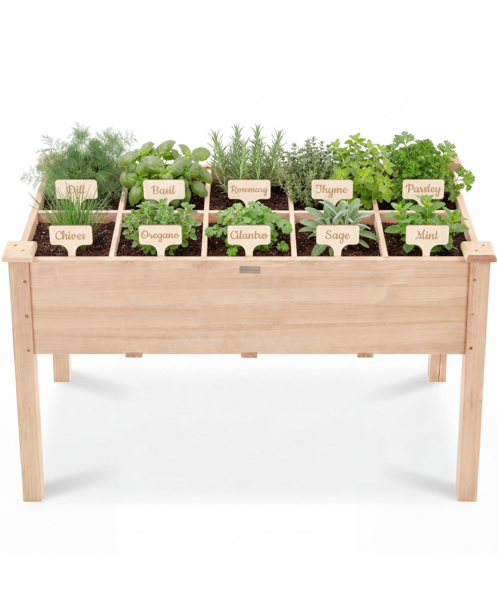 Best Choice Products Raised Garden Bed Planter Box - Elevated Wooden Herb Vegetable Planter, 10 Grid Sections