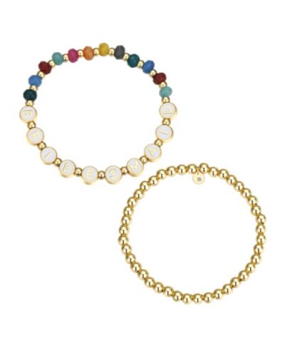 Набор браслетов Unwritten White Quartz Bridesmaid Stone and Beaded Stretch Bracelet Set