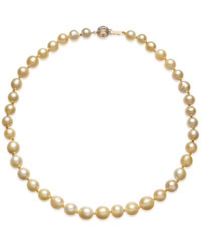 Ожерелье с культурой жемчуга Golden South Sea (8-10mm) в 14k золоте