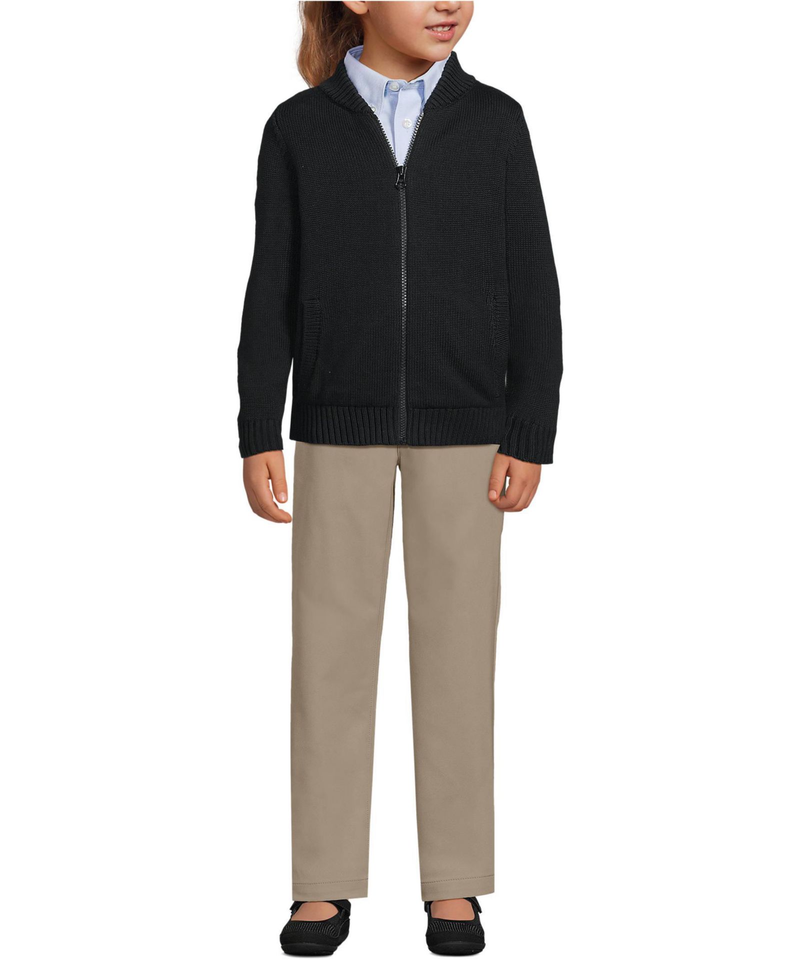 Lands' End Кардиган Legacy Full Zip для девочек