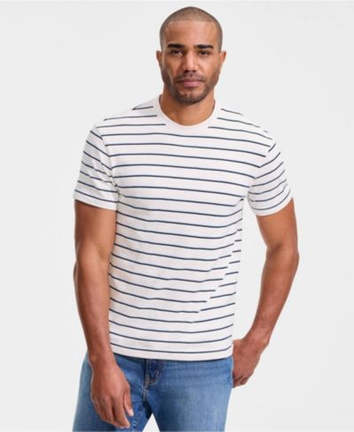 Ivory latte/blue stripe