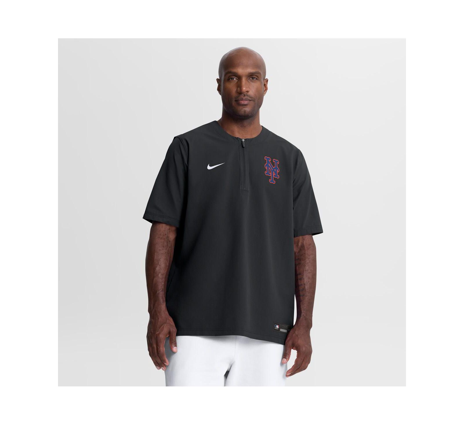 Nike Men's Black New York Mets Authentic Collection Dri-FIT Quarter-Zip Windshirt