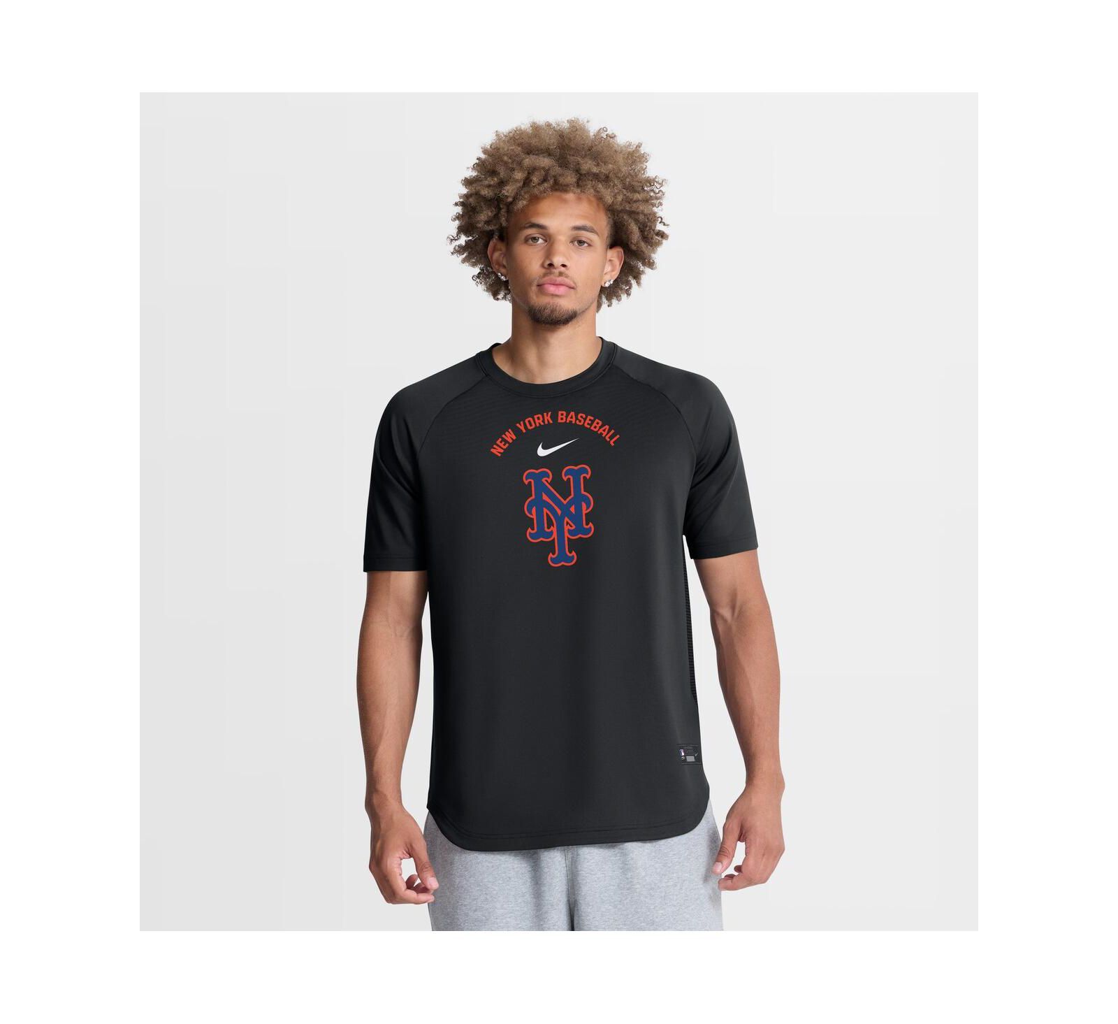 Nike Men's Black New York Mets Authentic Collection Batting Practice Pre-Game Raglan Dri-FIT T-Shirt