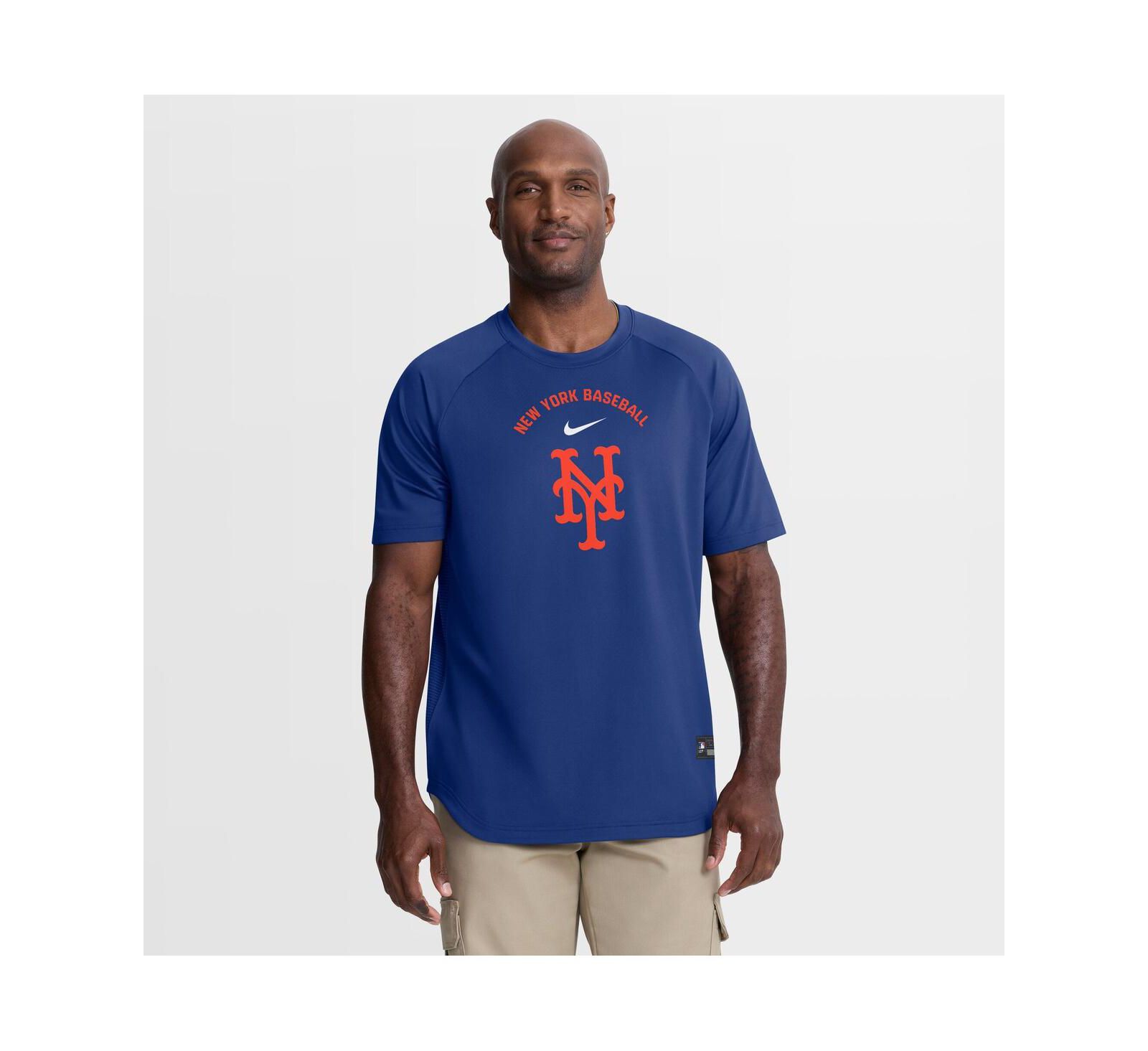 Nike Men's Royal New York Mets Authentic Collection Batting Practice Pre-Game Raglan Dri-FIT T-Shirt