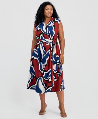 Женское платье миди Anne Klein Plus Size Sleeveless Faux-Wrap