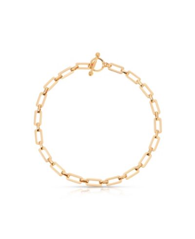 ETTIKA Golden Flat Rectangle Chain Necklace