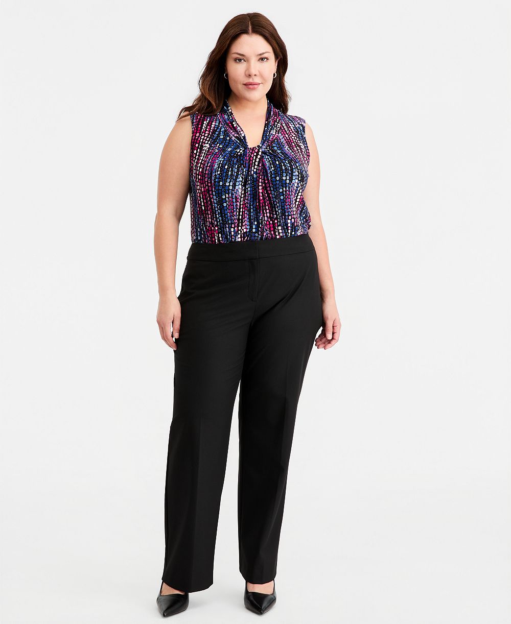 Kasper Plus Size моющиеся брюки прямого кроя, би-стретч