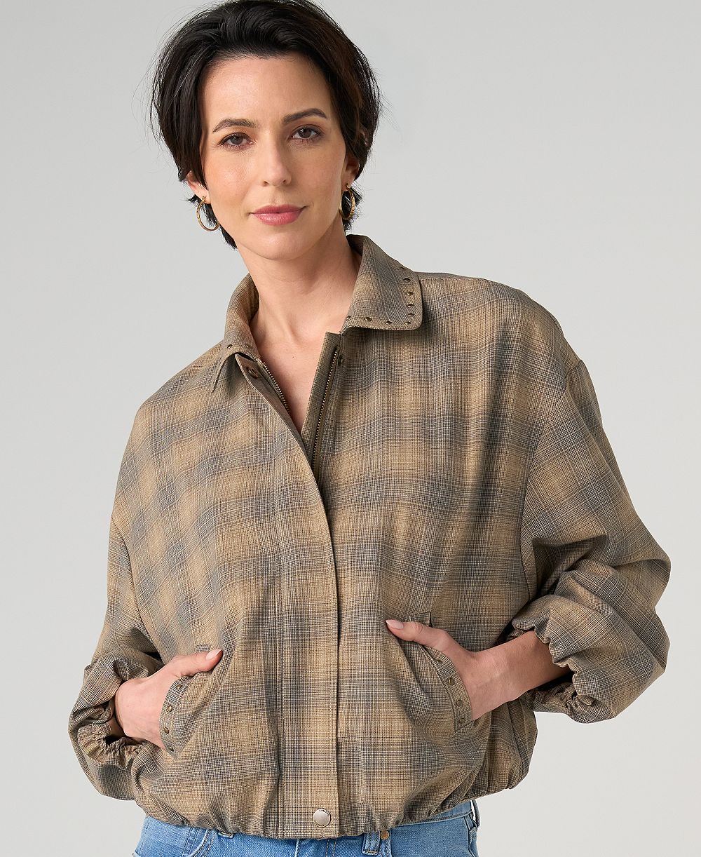 Liverpool Los Angeles Women's Bubble Hem Collared Jacket