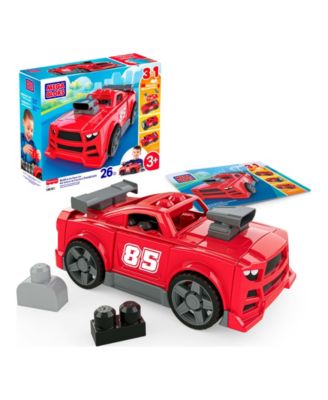 Конструктор Mega Bloks Build & Go Race Car 3-в-1 с вращающимися колесами, набор из 26 деталей