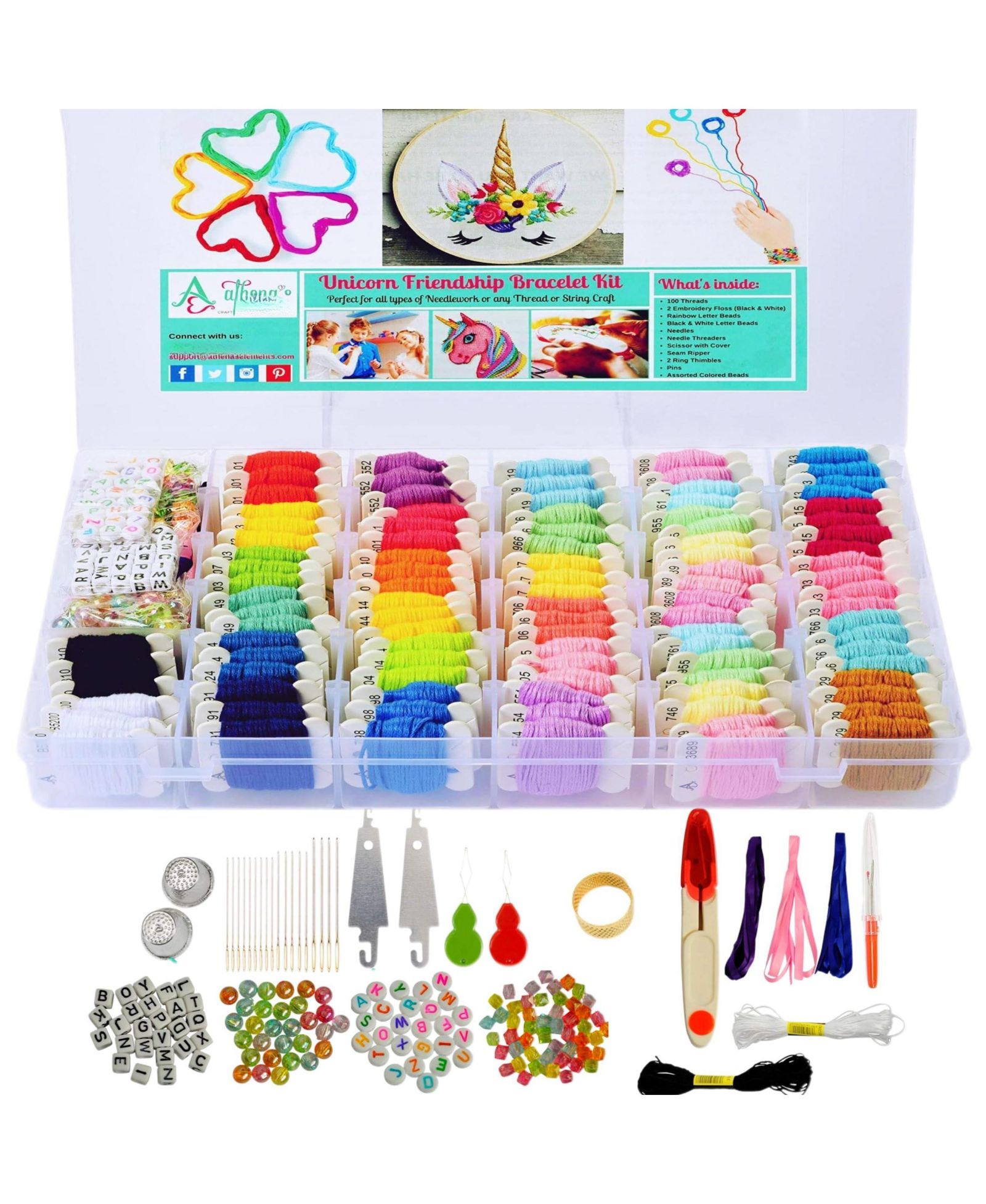 Набор для вышивания крестиком GNUADZ 276pcs Friendship Bracelet Kit Organizer